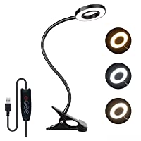 Los mejores  - 7W Luz de Lectura USB con Pinza- 48 LED- 3 Modos de Luz y 10 Brillo Ajustable- 360° Flexible- Luz para Lectura USB…